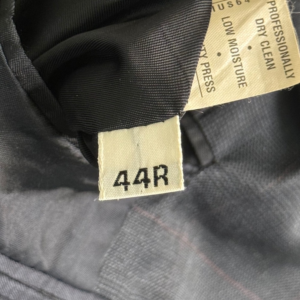 Hart Schaffner Marx Dillard's Mens 44R Blazer Pure New Wool Glen Plaid Charcoal - Picture 13 of 16
